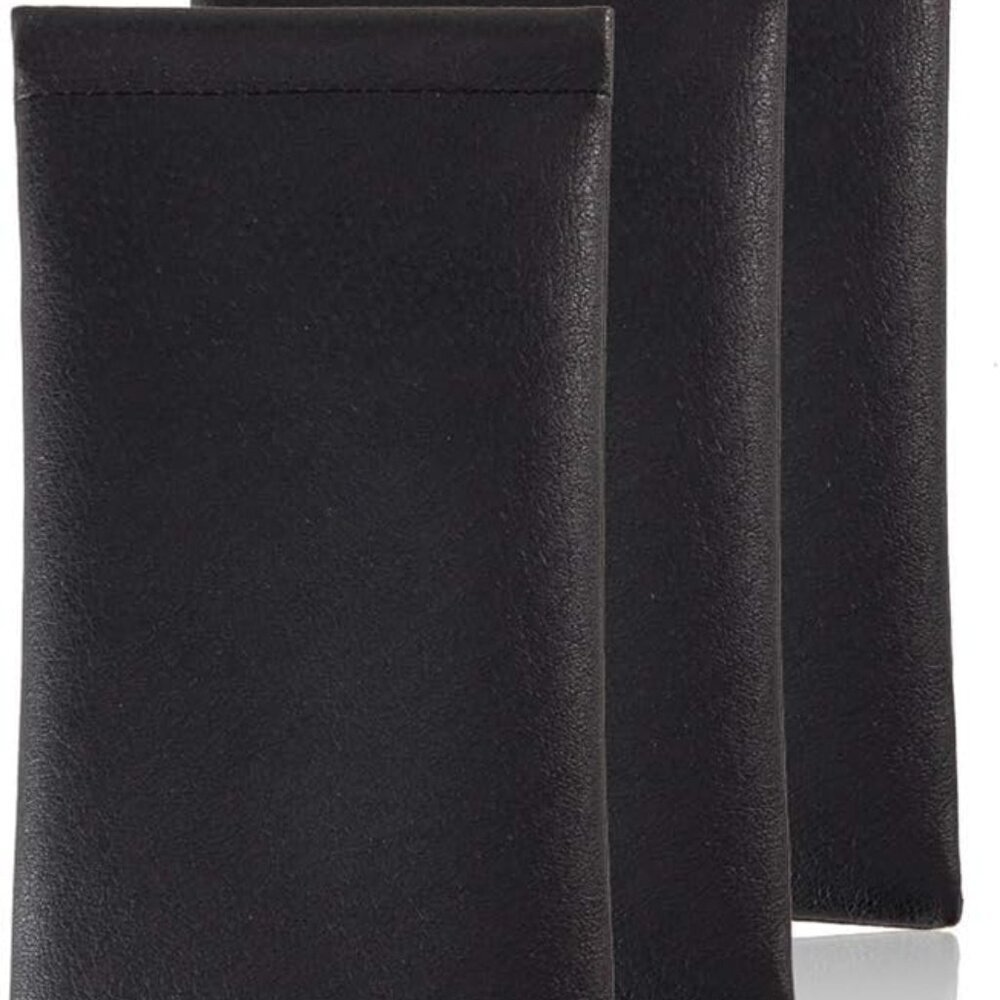 Squeeze Leather Sunglasses Pouch - 3 Pack Glasses Case Soft Eyeglass Sleeve Pouc